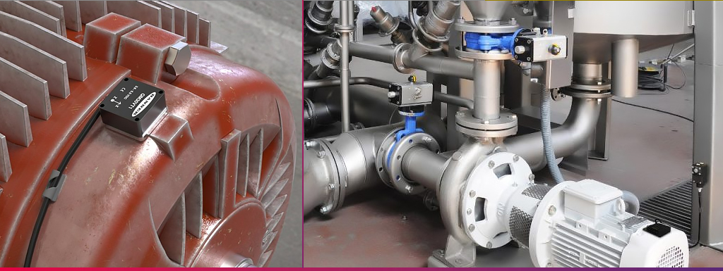 Sensor de vibraciones en motor eléctrico para mantenimiento predictivo industrial