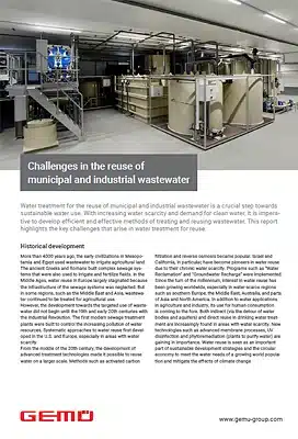 Retos en la reutilización de aguas residuales municipales e industriales – soluciones GEMÜ para tratamiento y control.