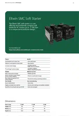 Arrancador suave Eltwin SMC Soft Starter para aplicaciones industriales