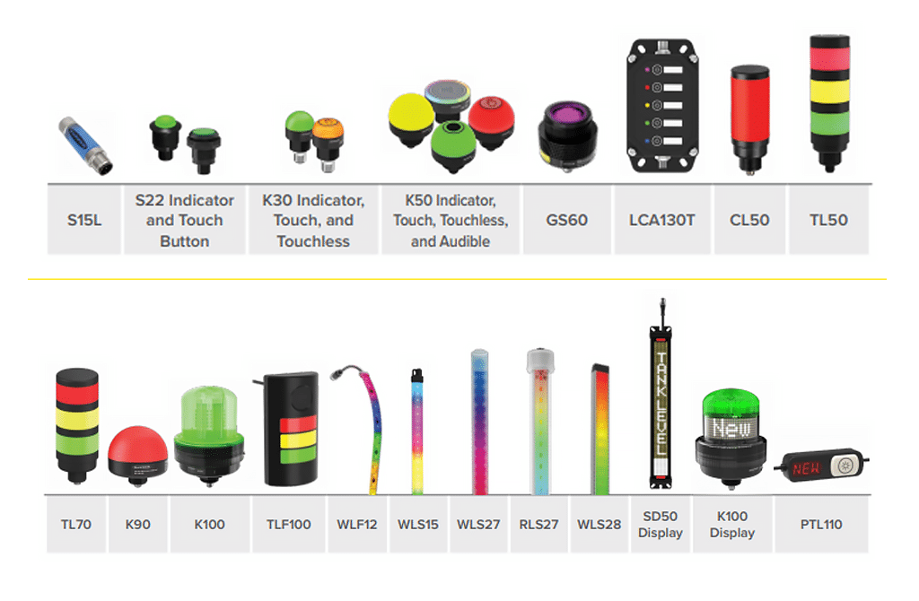 Productos Banner Engineering utilizados en sistemas Pick to Light para optimizar procesos de picking y kitting industriales.