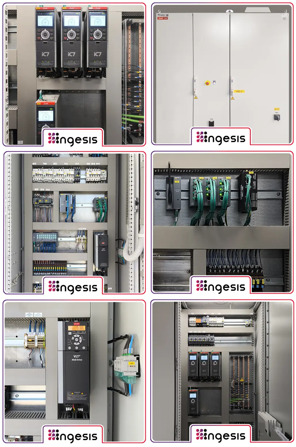 Sistema de dosificación y control de nivel para fabricación de pintura con variadores Danfoss iC7, conectividad industrial y cuadro de automatización.
