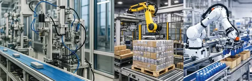 Finales de línea industrial en España para salida de producto constante